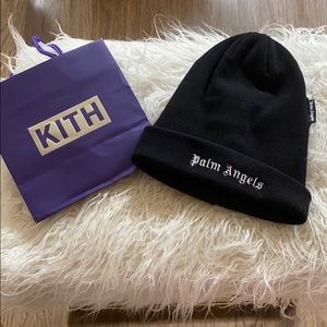 Palm Angels x Kith Beanie & suede Kith dust bag ((PERFECT FOR WINTER))